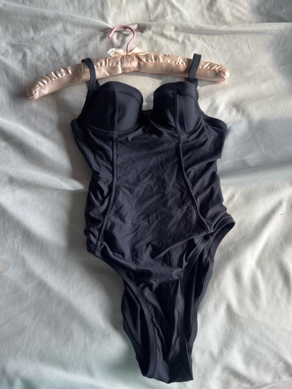 J. Crew Slate Gray One-Piece Swimsuit with Structured Cups